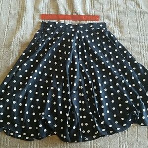 Black and white polka-dot skirt